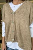 Made in Italy Hush Button Knit Waistcoat Camel